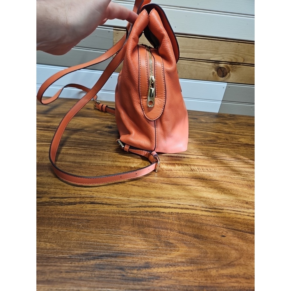 Michael Kors Raven Medium Peach Pebbled Leather Backpack - Picture 6 of 9